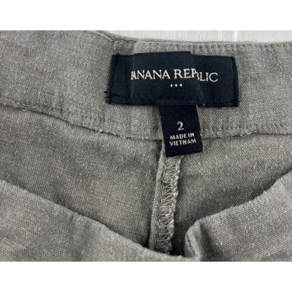 Banana Republic Women's Tassel Hem Shorts Size 2 Olive Green Side Zipper - Picture 2 of 6